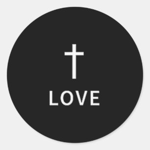Sticker Rond Croix minimale chrétienne Amour Mode religieux sub