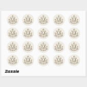 Sticker Rond Croix Monogramme Mariale en Or (Feuille)