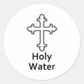 Sticker Rond Croix noire et blanche Chrétienté Eau sainte (Devant)