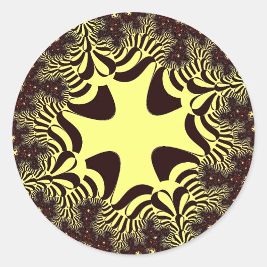 Sticker Rond Croix noire et jaune (Devant)