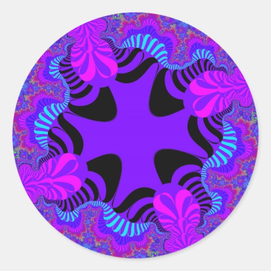 Sticker Rond Croix noire et violette (Devant)