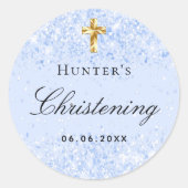 Sticker Rond Croix pour garçon avec paillettes et scintillement (Devant)