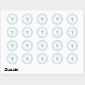 Sticker Rond Croix religieuse en or simple (Feuille)