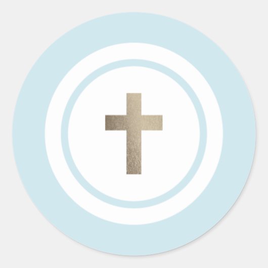 Sticker Rond Croix religieuse en or simple (Devant)