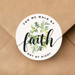 Sticker Rond Croix Religieuse Foi Verset De La Bible