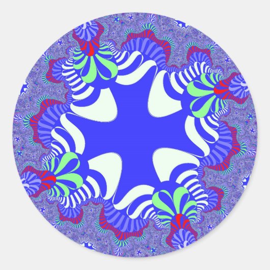 Sticker Rond Croix rétro bleue (Devant)