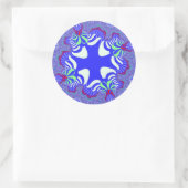 Sticker Rond Croix rétro bleue (Sac)