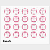 Sticker rond croix rose (Feuille)