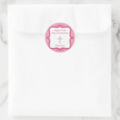 Sticker rond croix rose (Sac)