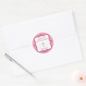 Sticker rond croix rose (Enveloppe)