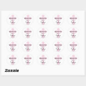 Sticker Rond Croix rose Baptême (Feuille)