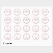 Sticker Rond Croix rose Damask fille baptême de baptême de char (Feuille)