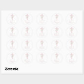 Sticker Rond Croix rose de confirmation (Feuille)