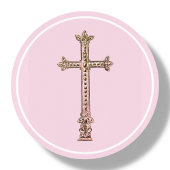 Sticker Rond Croix rose élégante