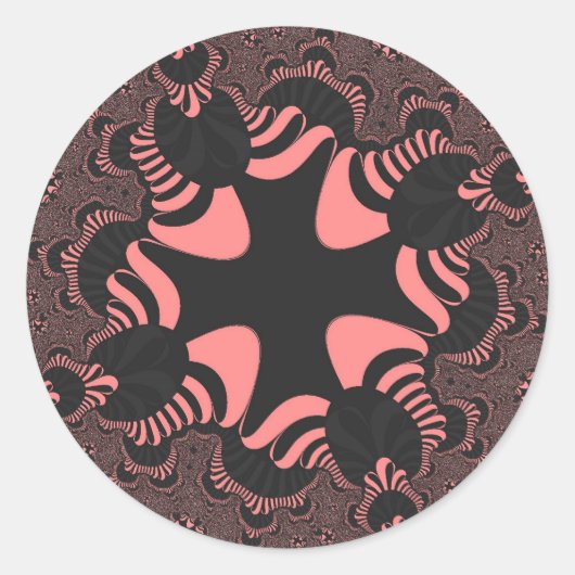 Sticker Rond Croix rose et gris (Devant)