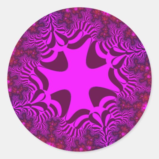 Sticker Rond Croix rose et Rose (Devant)