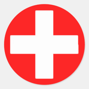 Sticker Rond croix rouge