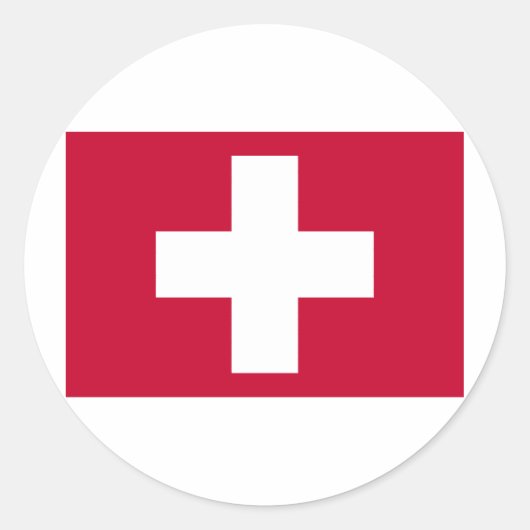 Sticker Rond Croix Rouge Produits & Designs ! (Devant)