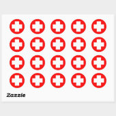 Sticker Rond Croix Rouge Produits & Designs ! (Feuille)