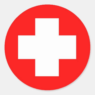 Sticker Rond Croix Rouge Produits & Designs !