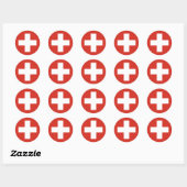 Sticker Rond Croix-Rouge suisse (Feuille)
