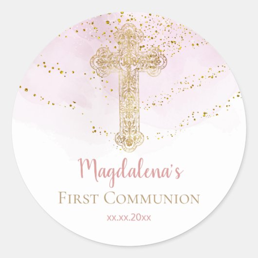 Sticker Rond Croix sainte de la première communion (Devant)