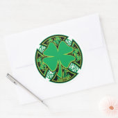 Sticker Rond Croix Shamrock irlandaise (Enveloppe)