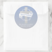 Sticker Rond Croix Wreath | Berries Baptême bébé garçon (Sac)