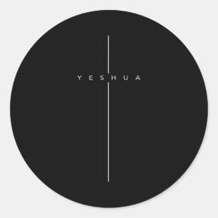 Sticker Rond Croix Yeshua chrétien Jésus verset biblique