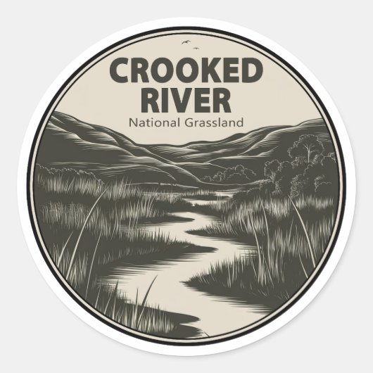 Sticker Rond Crooked River National Grassland Oregon Stream (Devant)