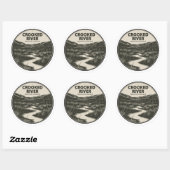 Sticker Rond Crooked River National Grassland Oregon Stream (Feuille)