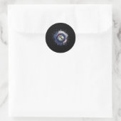 Sticker Rond Croquis avec drapeau du Belize (Sac)