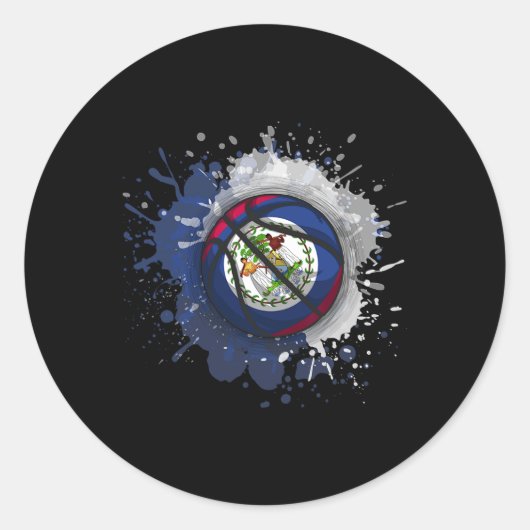 Sticker Rond Croquis avec drapeau du Belize (Devant)