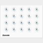 Sticker Rond Croquis Ballerina en bleu (Feuille)