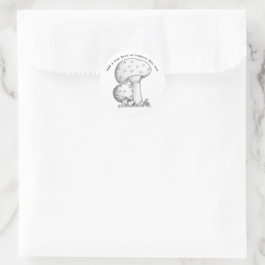Sticker Rond Croquis de champignons (Sac)
