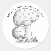 Sticker Rond Croquis de champignons (Devant)