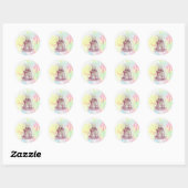 Sticker Rond Croquis de chaussures en ballet mignonne Aquarelle (Feuille)