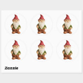 Sticker Rond Croquis de Garden Gnome (Feuille)