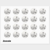 Sticker Rond Croquis de Seattle (Feuille)