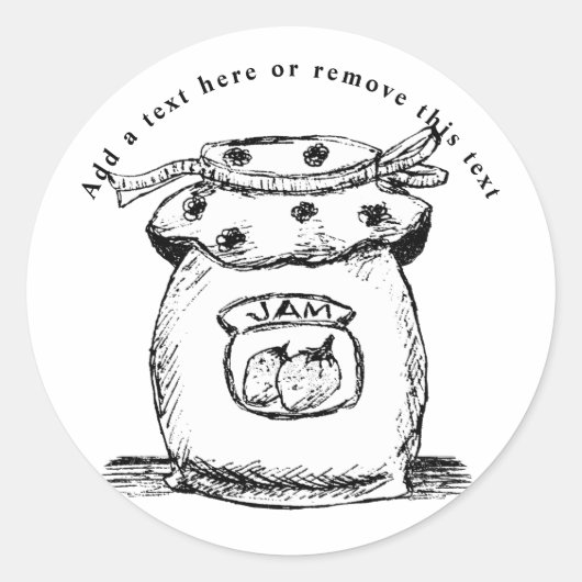 Sticker Rond Croquis Jam Jar (Devant)