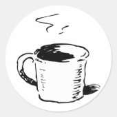 Sticker Rond Croquis minimaliste pour la pâte à café tirée à la (Devant)
