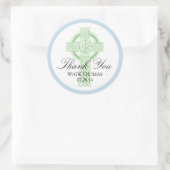 Sticker Rond CROSS Christening, Douche ou Première Communion (Sac)