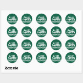 Sticker Rond cross country running typography green and white (Feuille)
