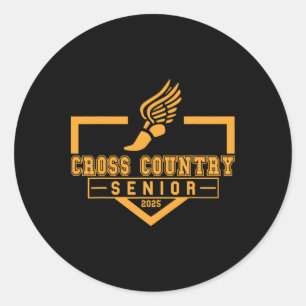 Sticker Rond Cross Country Senior Night Senior Graduation 2025