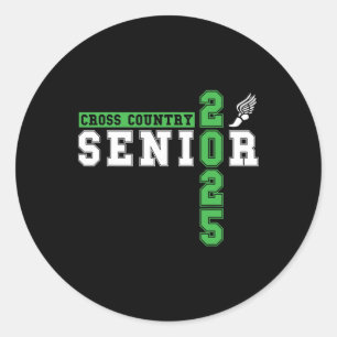 Sticker Rond Cross Country Senior Night Senior Graduation 2025