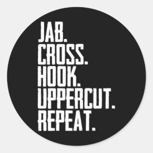 Sticker Rond Cross Uppercut Répéter Kick Box Sport Boxe Moveme