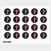 Sticker Rond Cross Usa Flag Christian Religious Us America Fait (Feuille)