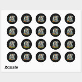 Sticker Rond Crosse de squelette d'Halloween (Feuille)