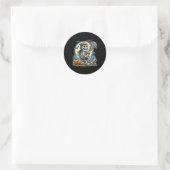Sticker Rond Crosse de squelette d'Halloween (Sac)