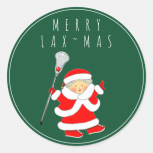 Sticker Rond Crosse Féminine Vacances de Noël
